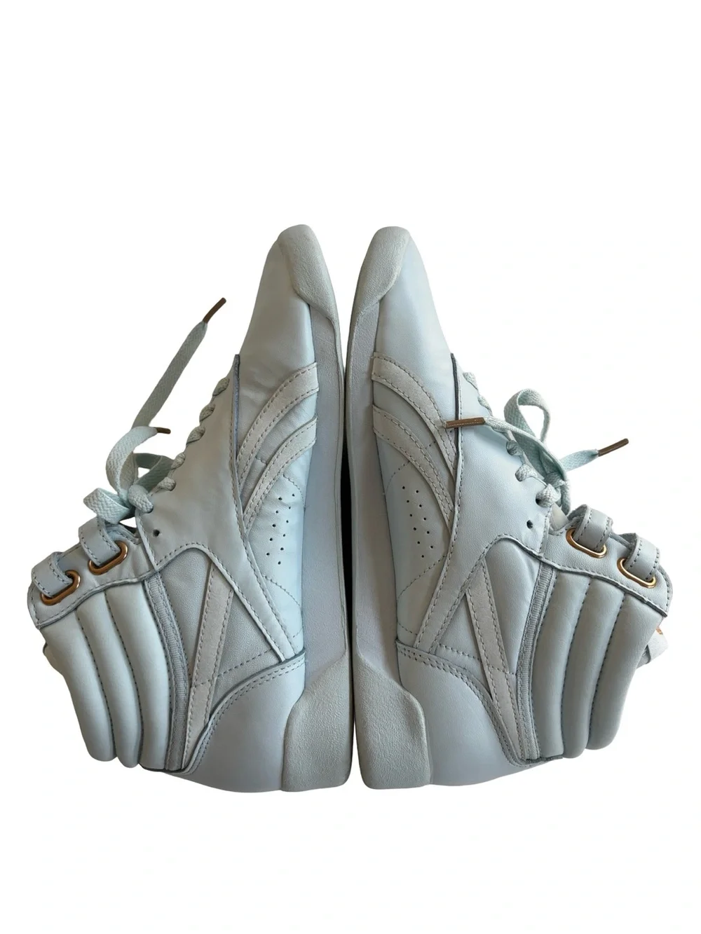 Reebok Cardi B Freestyle High Top Shoes Glass Blue The 54-11 Sneakers Sz 8